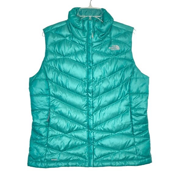 The North Face Aconcagua 550 Fill Goose Down Puffer Vest Teal Women's L - Picture 1 of 14